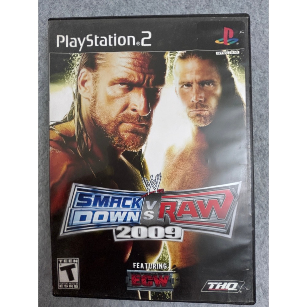 WWE SmackDown vs Raw 2009 Sony PlayStation 2 PS2 Case and Manual Only No Game